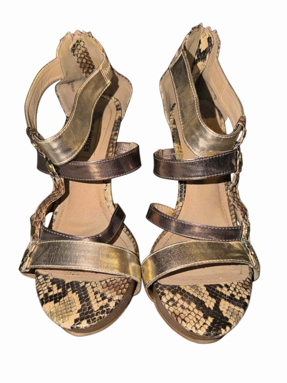 Steve Madden Faux Snake Skin Black Zipper Stiletto High Heels